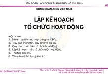 Training: Lập kế hoạch tổ chức hoạt động